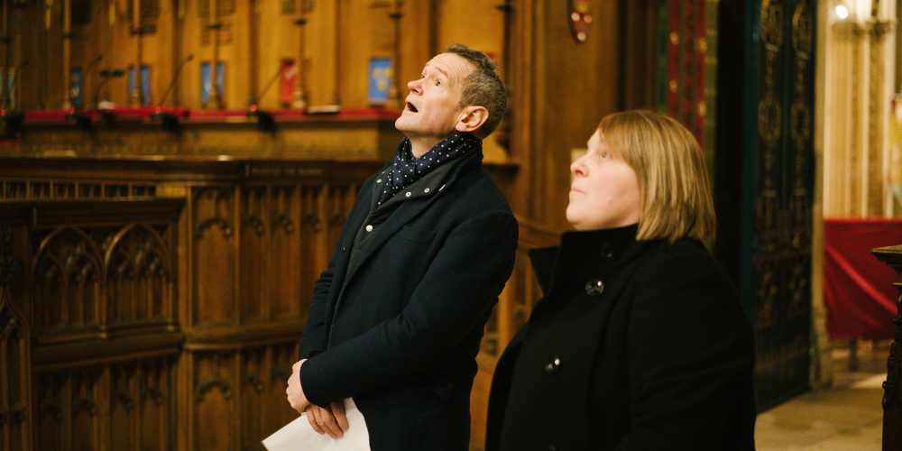 Alexander Armstrong in the Quire at York Minster