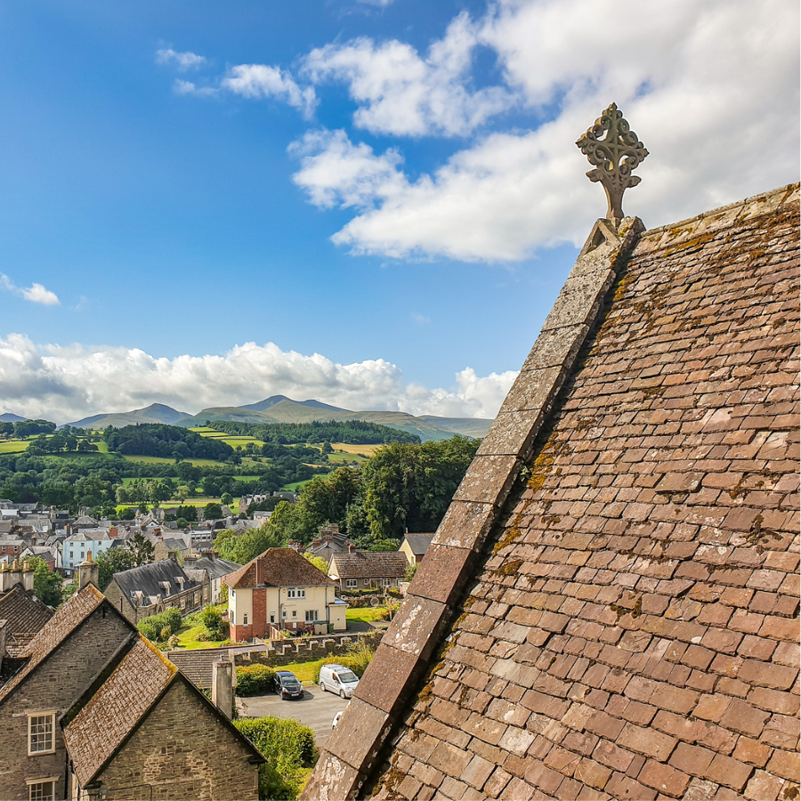 View of Brecon from the cathedral's roof