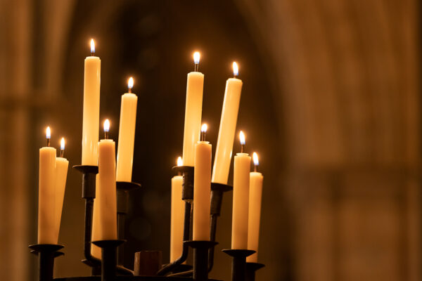 Candles burning at Southwark Cathedral