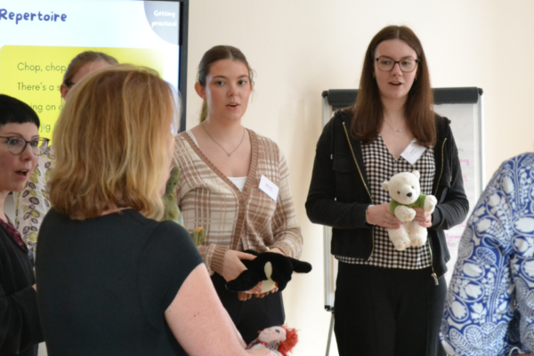 People attend a training session