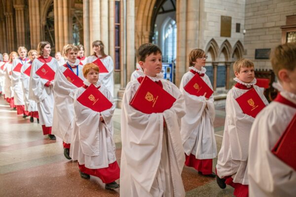 Choristers processing at Truro Cathedral
