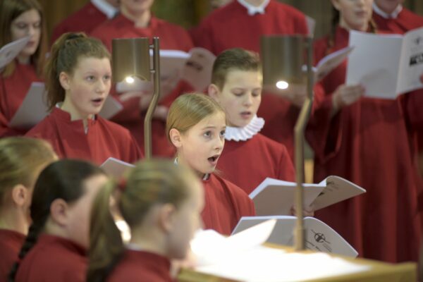 Choristers singing