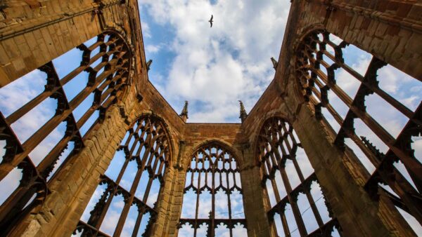 A view of the ruins of Coventry cathedral