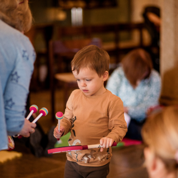 Young child with instruments